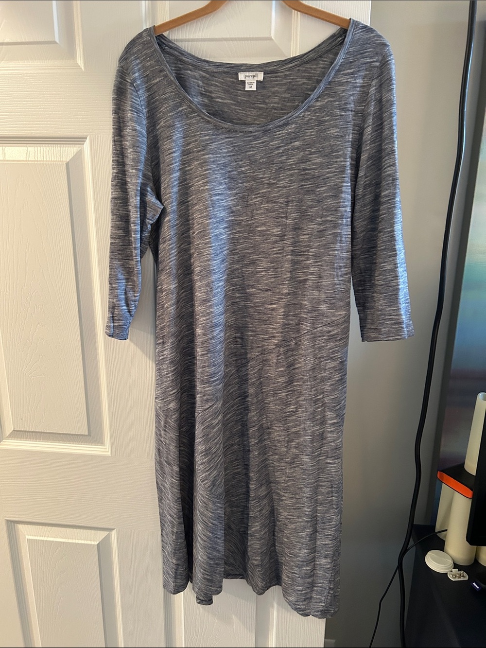 J. Jill Heathered Blue Scoop-Neck Midi Dress